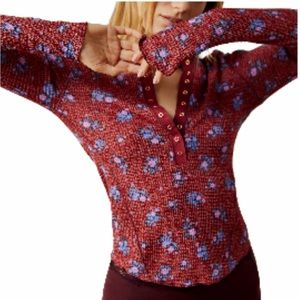 Free People One Of The Girls Floral Henley